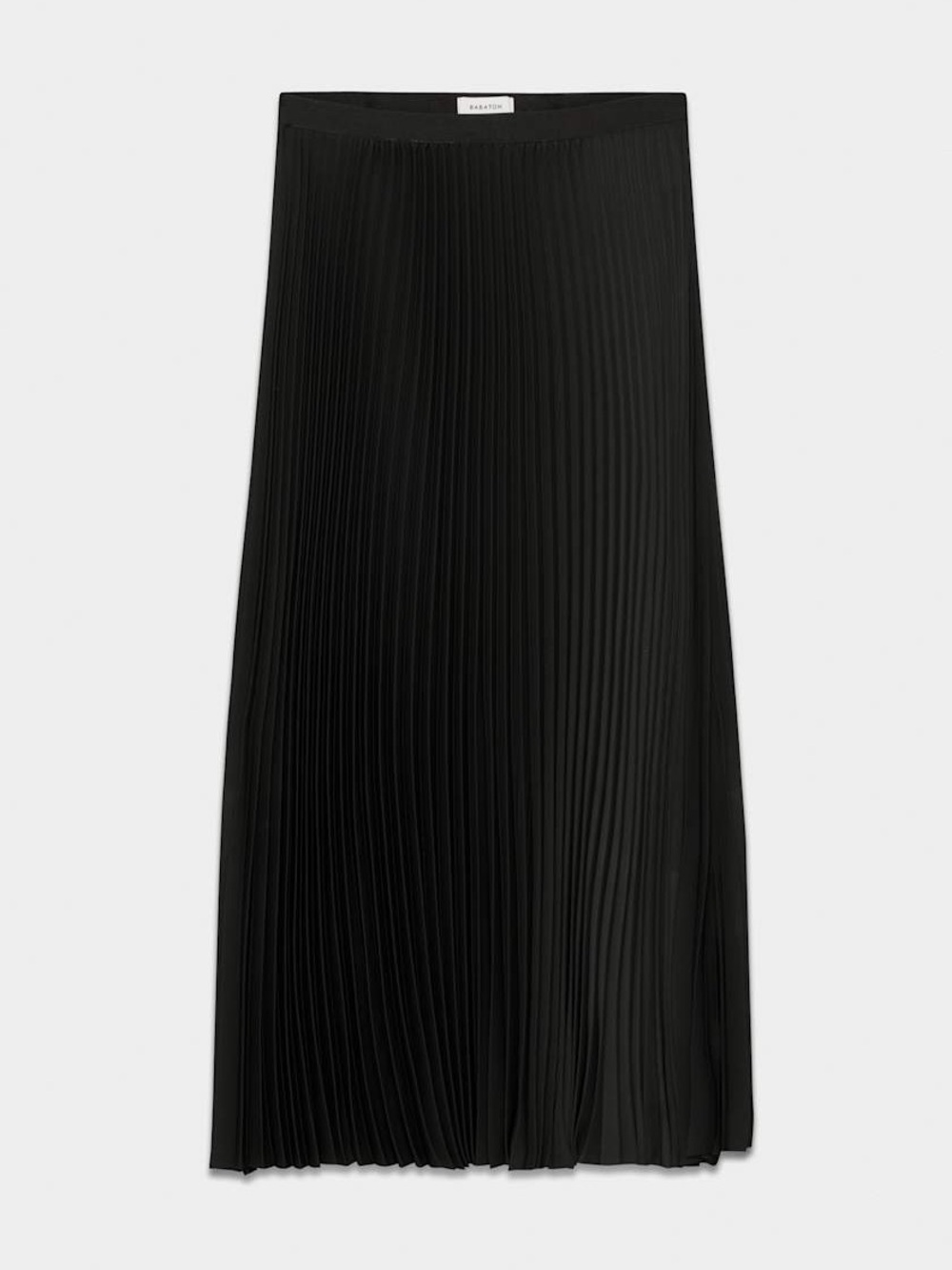 Aritzia Acclaim Matte Satin Pleated Maxi Skirt Black XXS